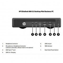 Brugt stationær computer - HP EliteDesk 800 G2 Mini i5 16GB 240SSD (brugt)